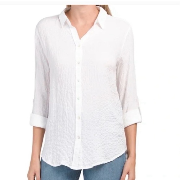 Jane + Delancey White Textured Long Sleeve Blouse - Picture 1 of 7